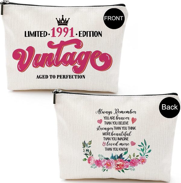 Fun 30 Years Old Birthday Gifts, 30th Birthday Gifts for Women,1991  Birthday Gifts for Women Limited 1991 Edition Vintage Gifts for Mom, Wife,  Friend, Sister, Her, Colleague, Coworker Funny Makeup Bag –