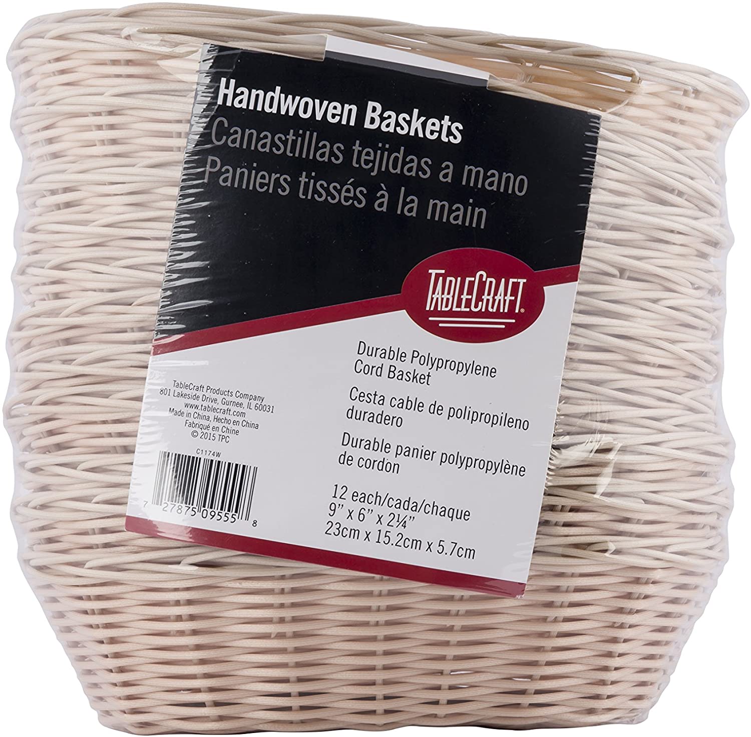 9 x 6 x 2.25 Details about   TableCraft Products C1174W Basket Pack of 12 Natural Oval 