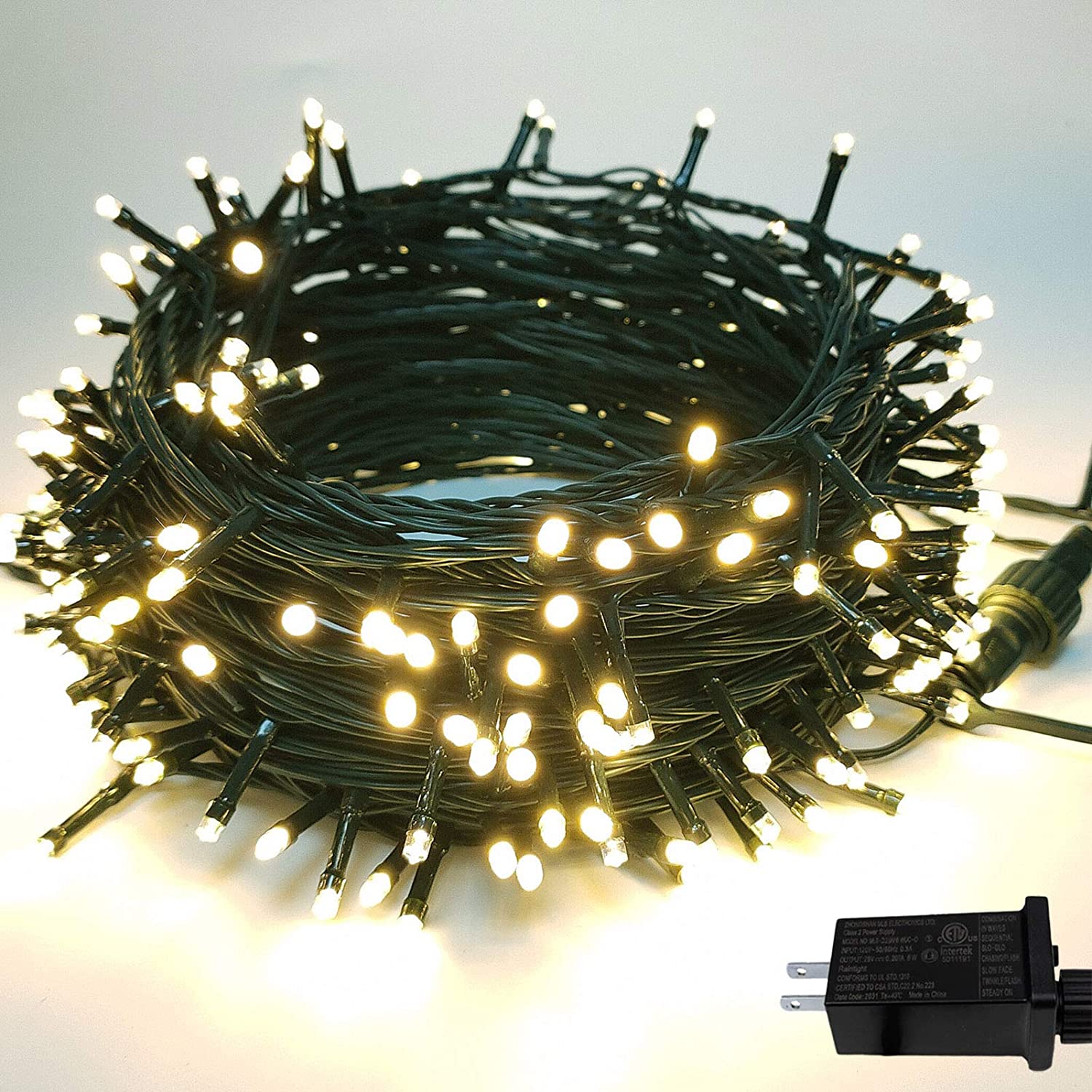 Upgraded 82FT 200 LED Christmas String Lights Outdoor/Indoor Extendable Green W 