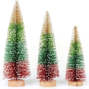 3PCS/set Christmas Tree New Year Mini Little Pine Tree Christmas Desk Decorati%x 
