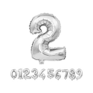 40 Inch Silver Numbers 0-9 Birthday Party Decorations Helium Foil Mylar Number Balloon Digital 7 