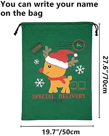 1/2/5x Large Canvas Christmas Bags Santa Sack Stocking Gift Storage Bag 70*50cm 