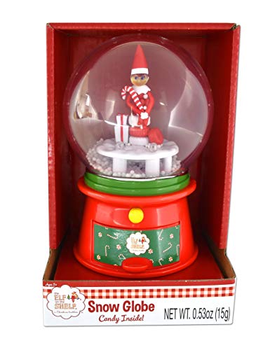 NEW Musical Mini Plastic Snow Globe THE ELF ON THE SHELF Candy Merry Christmas 