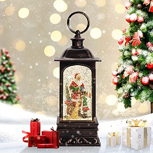Christmas Snow Globe Lantern Decoration Santa Claus Musical Lantern USB or Battery Operated Lighted LED Water Snow Globes Glittering with 6H Timer for Christmas Decorations and Gifts Christmas Snow Globe Lantern Decoration Santa Claus Musical Lantern USB or Battery Operated Lighted LED Water Snow Globes Glittering with 6H Timer for Christmas Decorations and Gifts