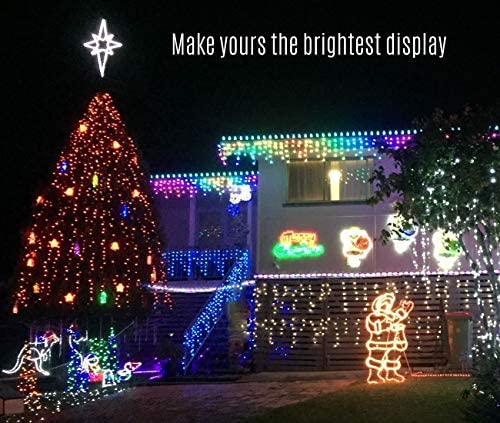 MyTlights Digital LED Icicle Lights 14ft Long Color Changing Lights Programmable 