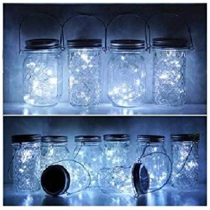 Solar Powered Mason Jar Lid Light 20 LED Fairy Light String Lights Garden Decor 
