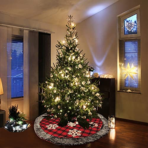 Details about   48" Large Buffalo Plaid Christmas Tree Skirt Vintage Holiday Floor Xmas Decor 