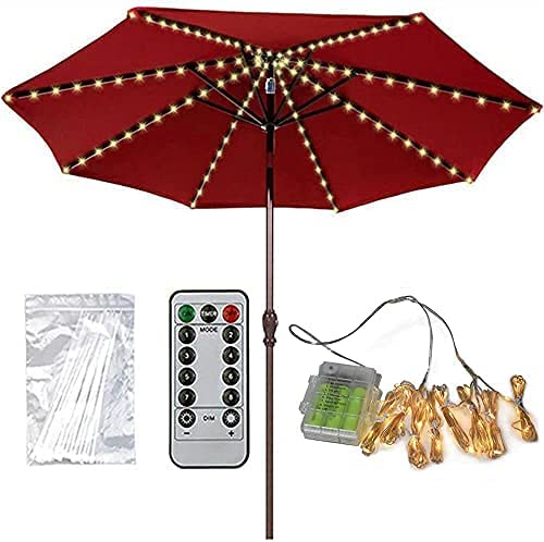 Patio Umbrella Parasol String Light 104 LED Waterproof Tents Fairy Light 