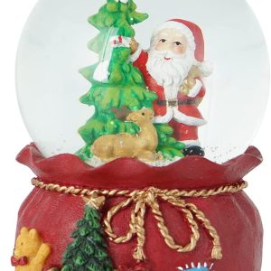 2x4.5cm Christmas Santa Snow Globe Water Crystal Ball Xmas w Glitter Square Base 