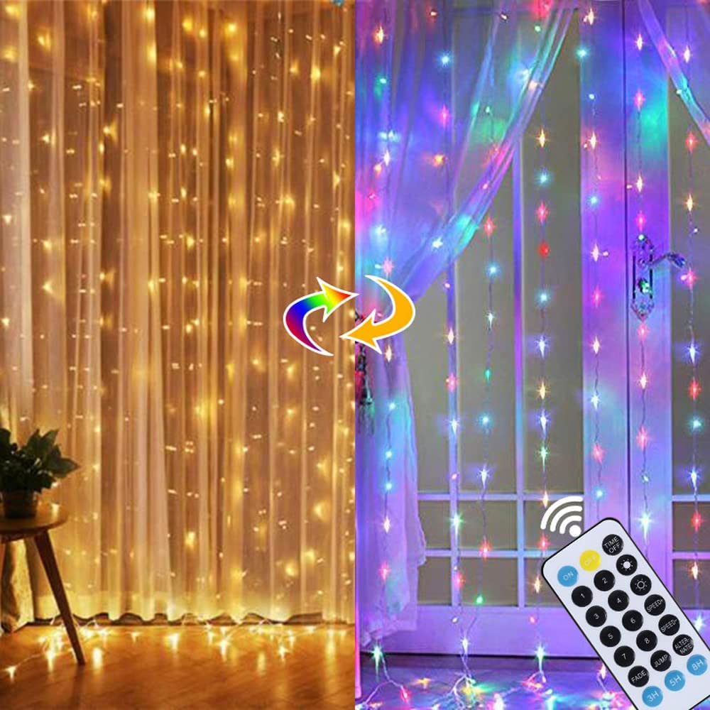 LED Remote Lights Curtain Christmas Wedding Hanging Bedroom Fairy Party String 