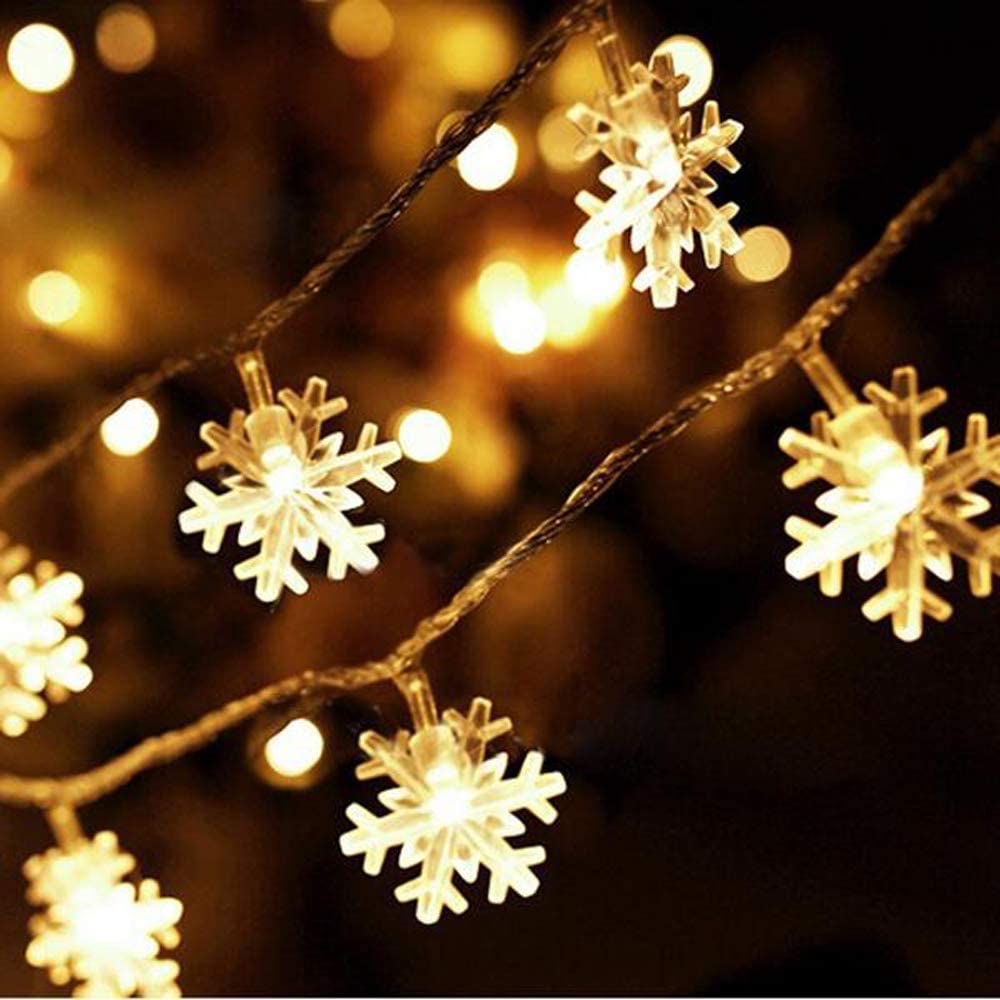 White Snowflake LED String Lights  Fairy Lights NEW 