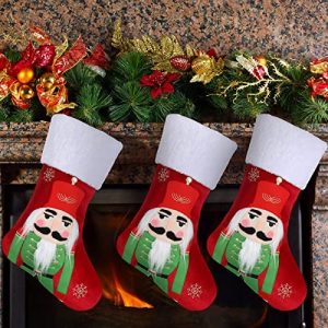 Christmas Calceta  Red Stockings Holiday Decorations Merry Christmas Details about   NEW 