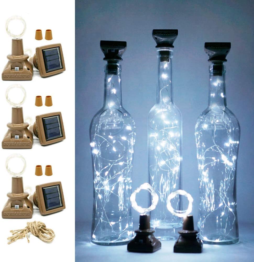 Wine Bottle Fairy Cork Shaped Copper String Lights 20 LED Party Wedding Garden 