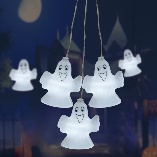 LED Ghost String Lights For Halloween Party Decors Indoor And Outdoor Decoration 