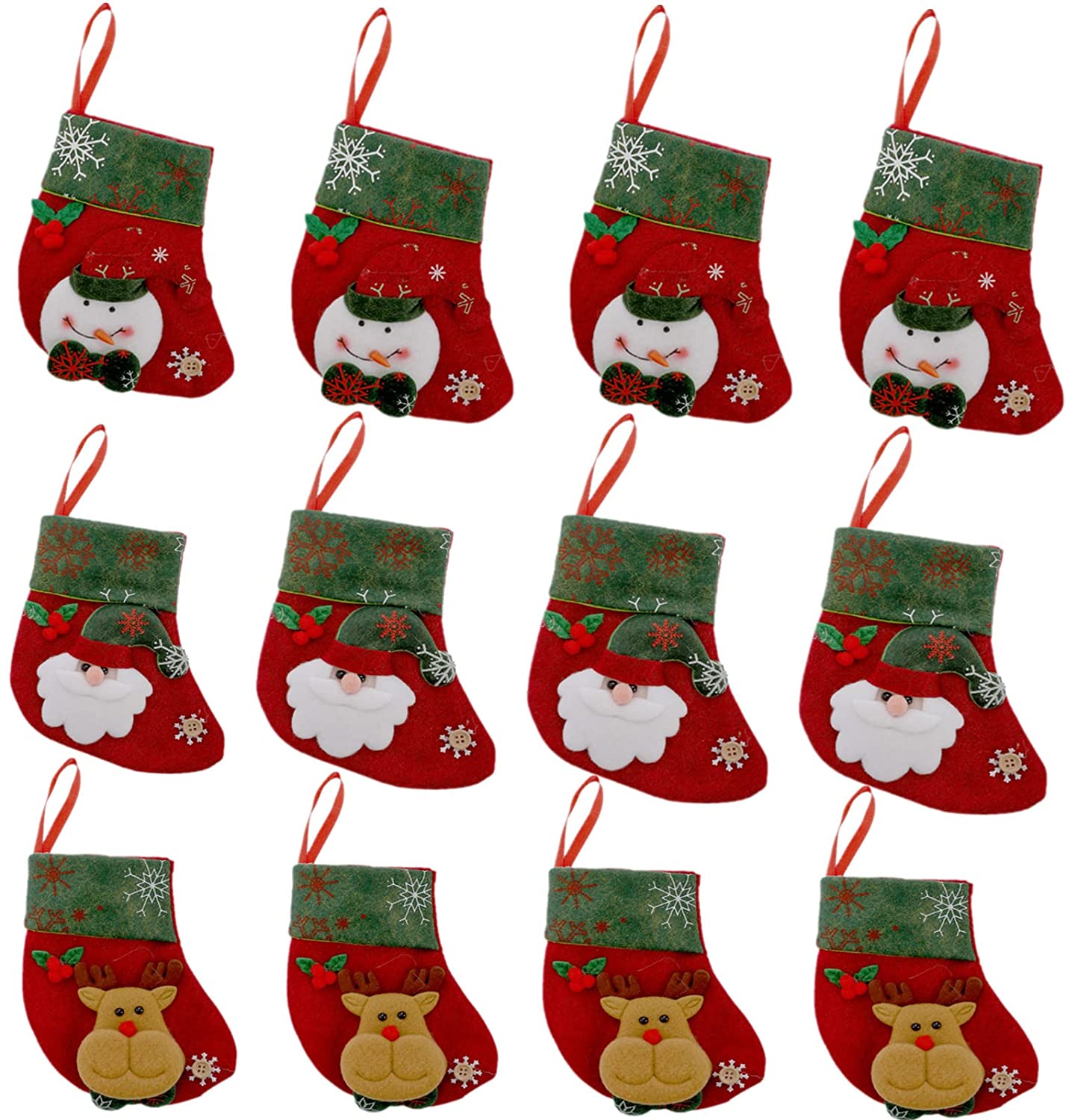 NEW Christmas Mini Rain Deer Stockings Holiday Decorations Felt Stocking 
