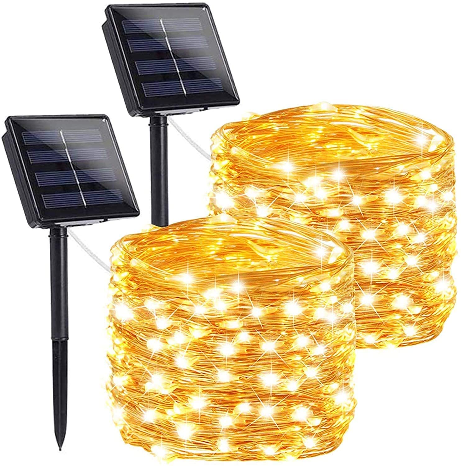 10M 100 LED Solar Powered LED Christmas String Lights Copper Decorative Lights 
