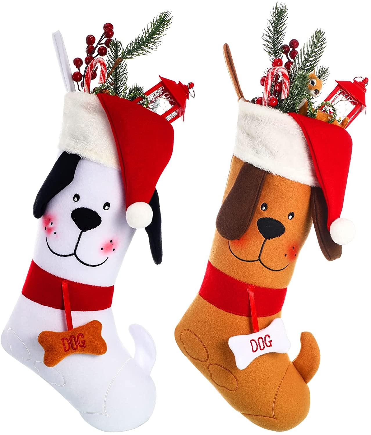PERSONALIZED CHRISTMAS ORNAMENT PETS-DOG IN STOCKING 