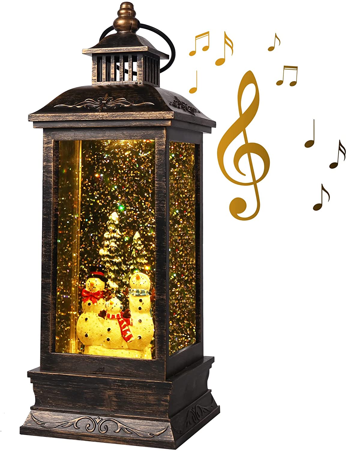 Snowman Child Christmas Musical Snow Globe Battery Operated LED Lighted Lantern 