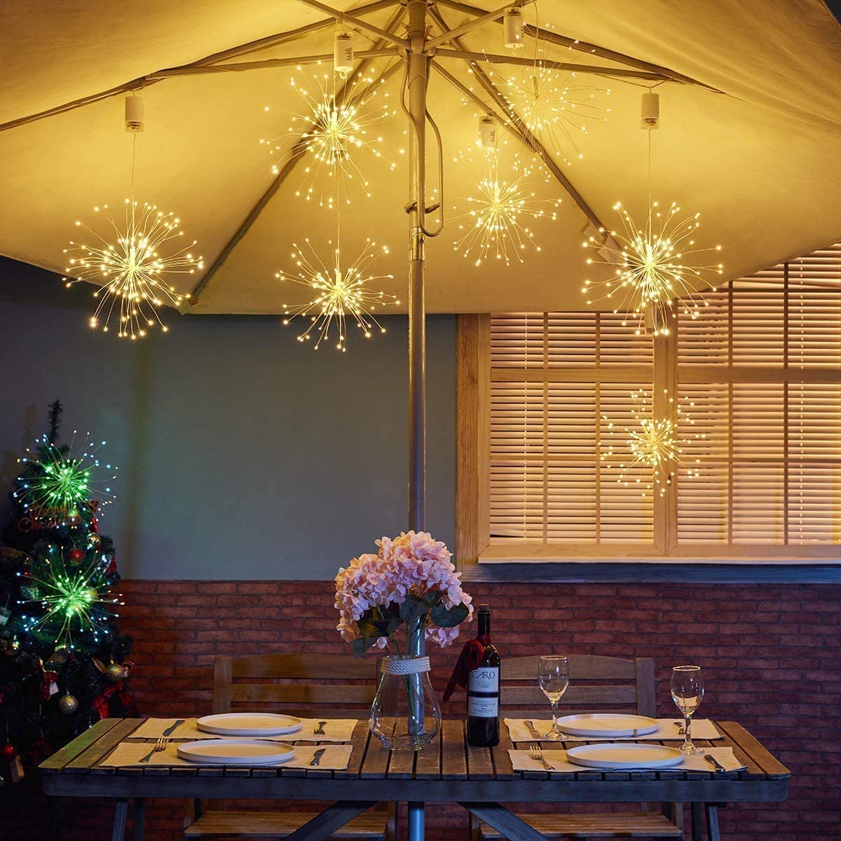 Hanging Firework LED Fairy Wire String Light Christmas Wedding Decor 8Modes 