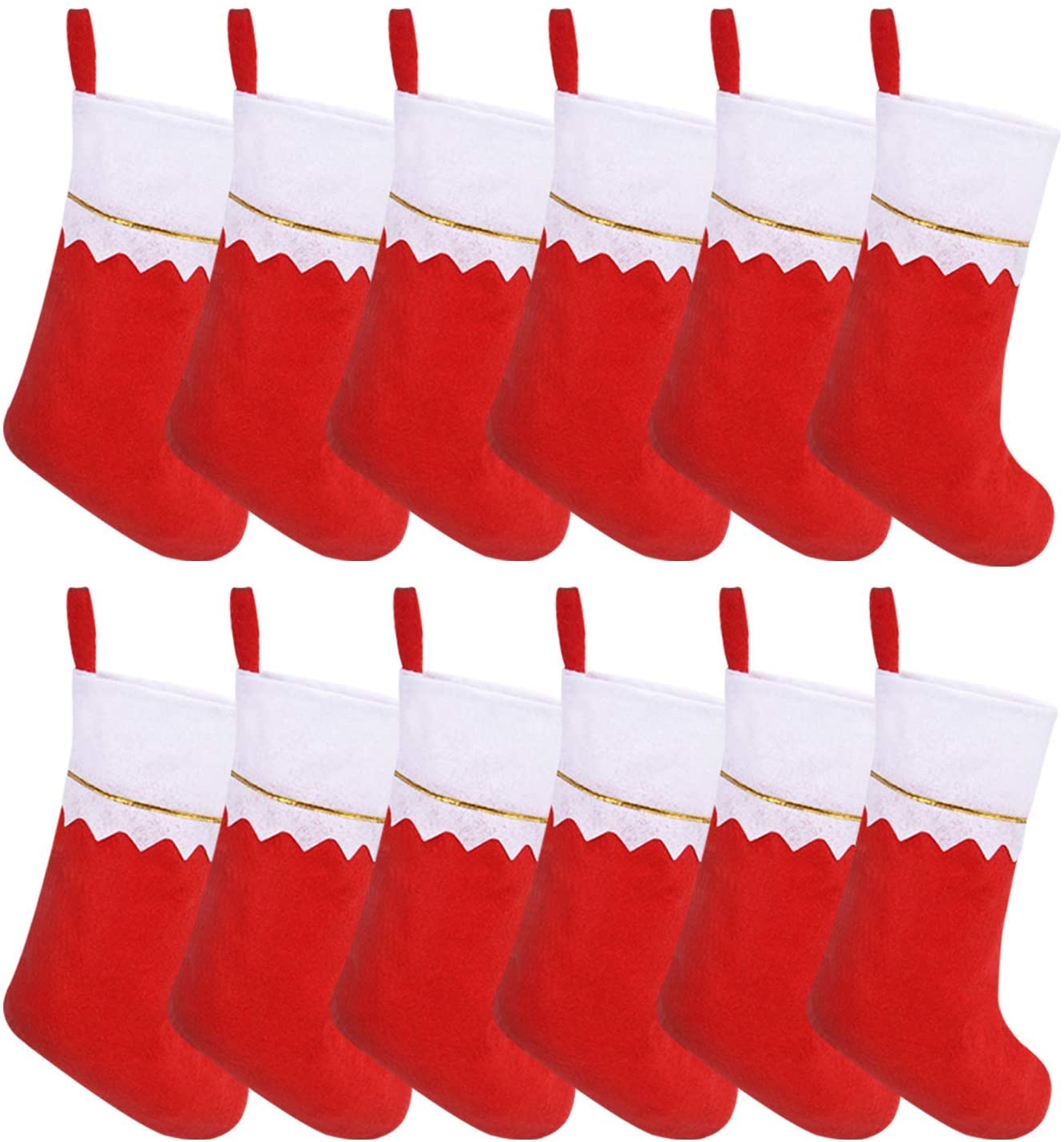 4" x 3 3/4" Mini Christmas Stocking 12 pcs Red Felt Christmas Stockings 