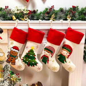 Gingerbread Man Socks Stockings Wall Tree Ornament Christmas Decorations 