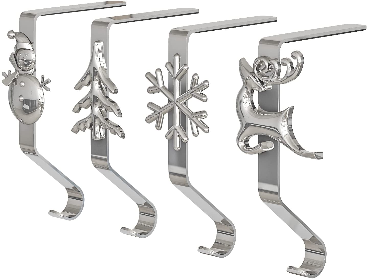 AU_ KE_ Non-Skid Christmas Stocking Hook Hangers Fireplace Clips Holders Decorat 