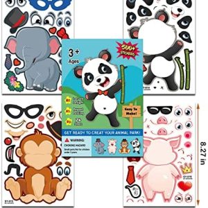 1 Sheet Cartoon Animals 3D Stickers Children Crafts Rewards Scrapbooking