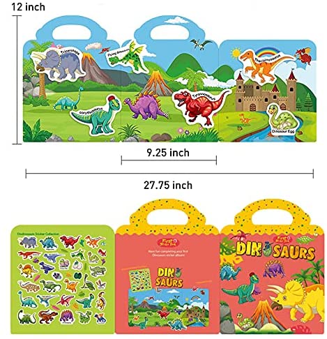 Dinosaur Puffy Stickers for Kids 2-4, Dinosaur Puffy Sticker
