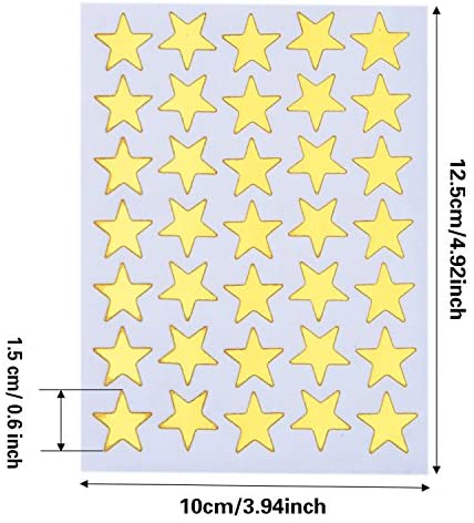 Kenkio 8270 Count Colorful Star Stickers Self-Adhesive Stickers Stars Labels 