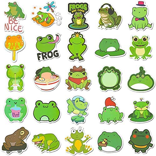 50 PCS Frogs Stickers for Kids Teens Adult Vinyl Waterproof Stickers for Laptop,Skateboard,Water Bottles,Computer,Phone,Guitar Sureema Frog Stickers 