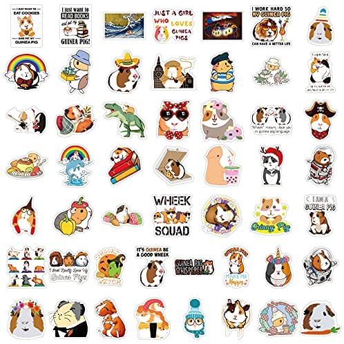 50pcs Cute Anime Pui Pui Guinea Pig Stickers for Kids,Funny Cartoon Stickers Colorful Waterproof Stickers for Flask Computer Phone Desk Water Bottle 