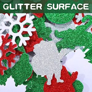 250 Piece Glitter Christmas Foam Stickers 