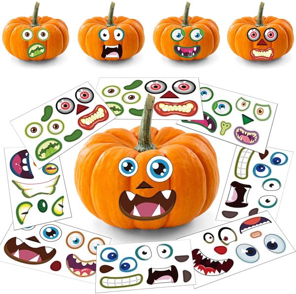 24 Pumpkin Stickers for Halloween Party Decorations,Trick or Treat Toys 