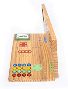 Folding Portable Travel Board Get Out Card Marble Wood Board Game 