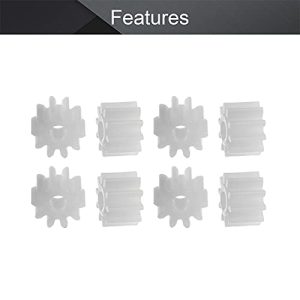 Bettomshin 10Pcs 0.5 Modulus Plastic Gears 10 Teeth Model 102A(Outer Diameter6mm/0.23" X Hole Diameter2mm/0.08" X Thickness5mm/0.2") Reduction Gear Plastic Worm Gears For RC Car Robot Motor