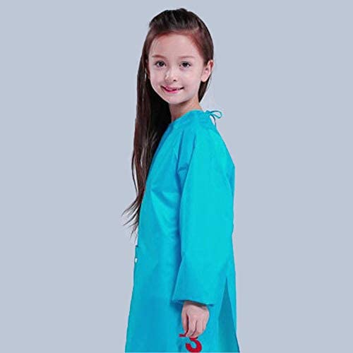 Kids Art Smock Painting Apron with Pocket for School Art Class Long Sleeves Full Coverage Waterproof 