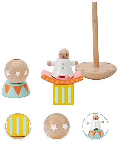 Classic World Wooden Stacking Balancing Clown Jester Balance Blocks Game Toddler Wood Toy Stacking 