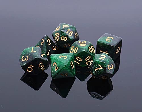 Glitter Poly D24 Die Green 24 Sided Dice Dungeons Dragons Pathfinder RPG 5e D&D 