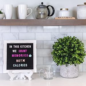 Rustic Felt Letter Board Ultimate Bundle Farmhouse Vintage White Wood Frame and Stand by Felt Creative Home Goods Black, 10x10 Inches 