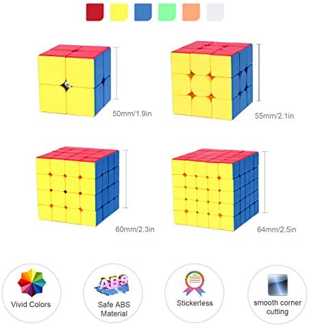 Speed Cube,Vdealen 3x3 Cube Stickerless Puzzle Cube with New Anti-pop Structure 