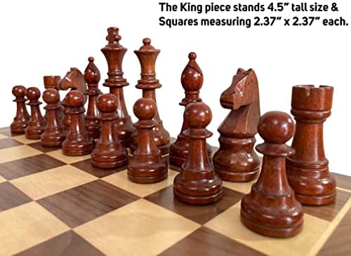 21" x 21" Wooden Chess Board Set Game with  Beautifully Crafted 