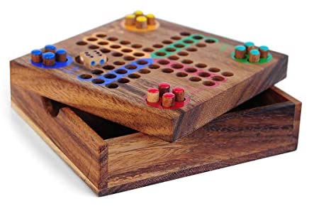 Logica Puzzles Art. Ludo - Pachisi - Board Game in Fine Wood - Strategy  Game Multiplayer - Travel Version - Orient Express Collection