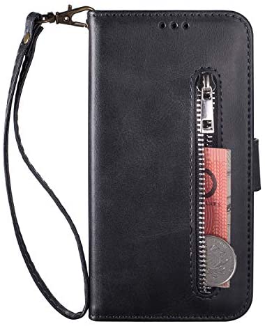 Zipper Wallet Case with Black Dual-use Pen for iPhone XR,Aoucase Money Coin Pocket Card Holder Shock Resistant Strap Purse PU Leather Case for iPhone XR 6.1 Mint Green 