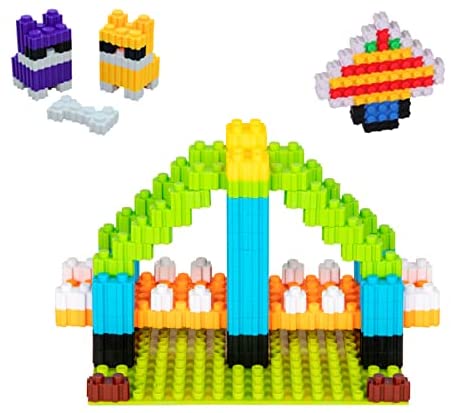 donado Plastic Building Blocks Set Stacking Block Development Construction Toys 120 Blocks in 10 Colors & 6 Shapes Educational Tools for Kids 3+ 