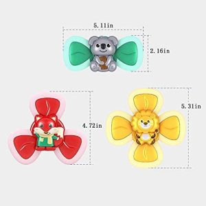 Baby Toys & Gifts Ashudan Suction Cup Spinning Top Toy Baby Bath Toys,Safe Interesting Table Sucker Gameplay Early Learner Animal Toys Pack of 3
