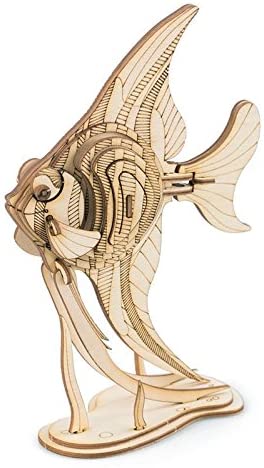 Woodcraft Construction Wooden 3D Model Kit Angel Fish 