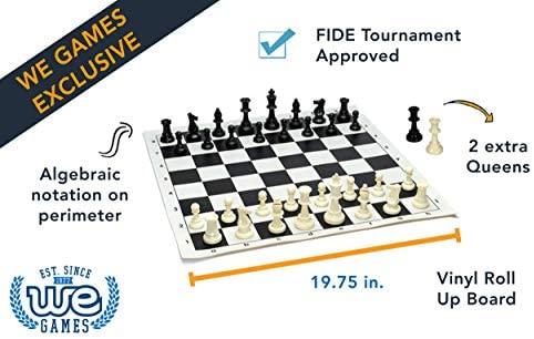 Filled Chess Pieces and Black Roll-Up Details about   WE Games Best Value Tournament Chess Set 