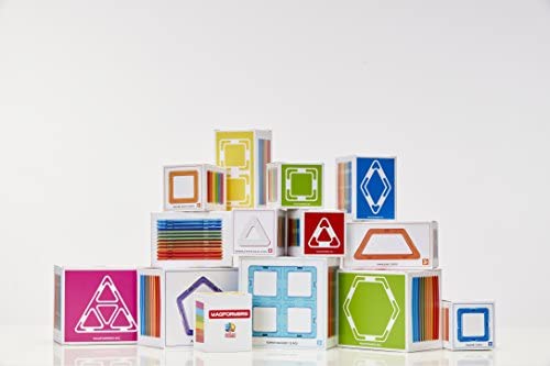 Magformers Rectangle 12 Pieces Rainbow Colors Educational Magnetic Geometric Shapes Tiles Building STEM Toy Set Ages 3+ 