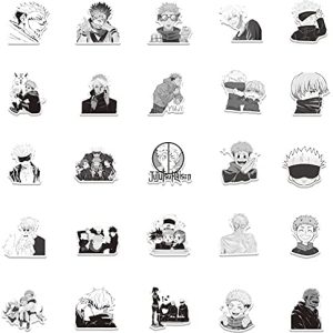 anime stickers black and white 200pcs cool jujustu kaisen demon slayer kakegurui my hero academia mixed sticker pack for water bottle car skateboard guitar notebook luggage diy attack on titan decals for