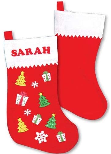 Baker Ross - EX5973 Large Felt Christmas Stockings u2060u2014 Creative Arts and Crafts for Kids to Decorate, Embellish and Personalise (Pack of 3)